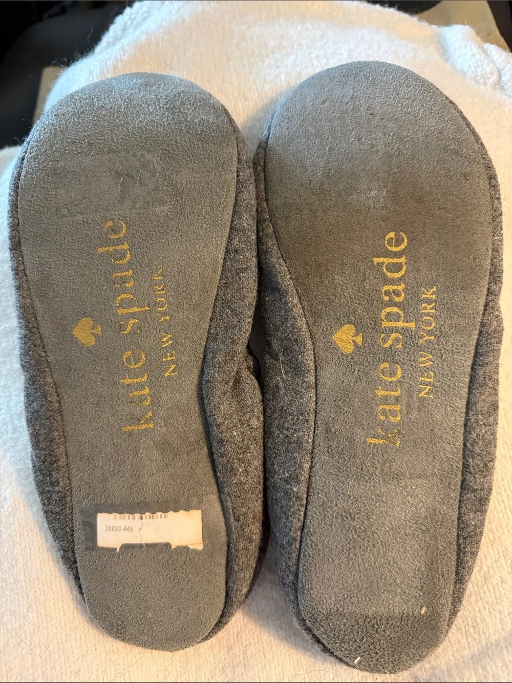 Kate Spade Gray Raccoon Applique Ballet Flats Women Size 7 Slip On Shoes